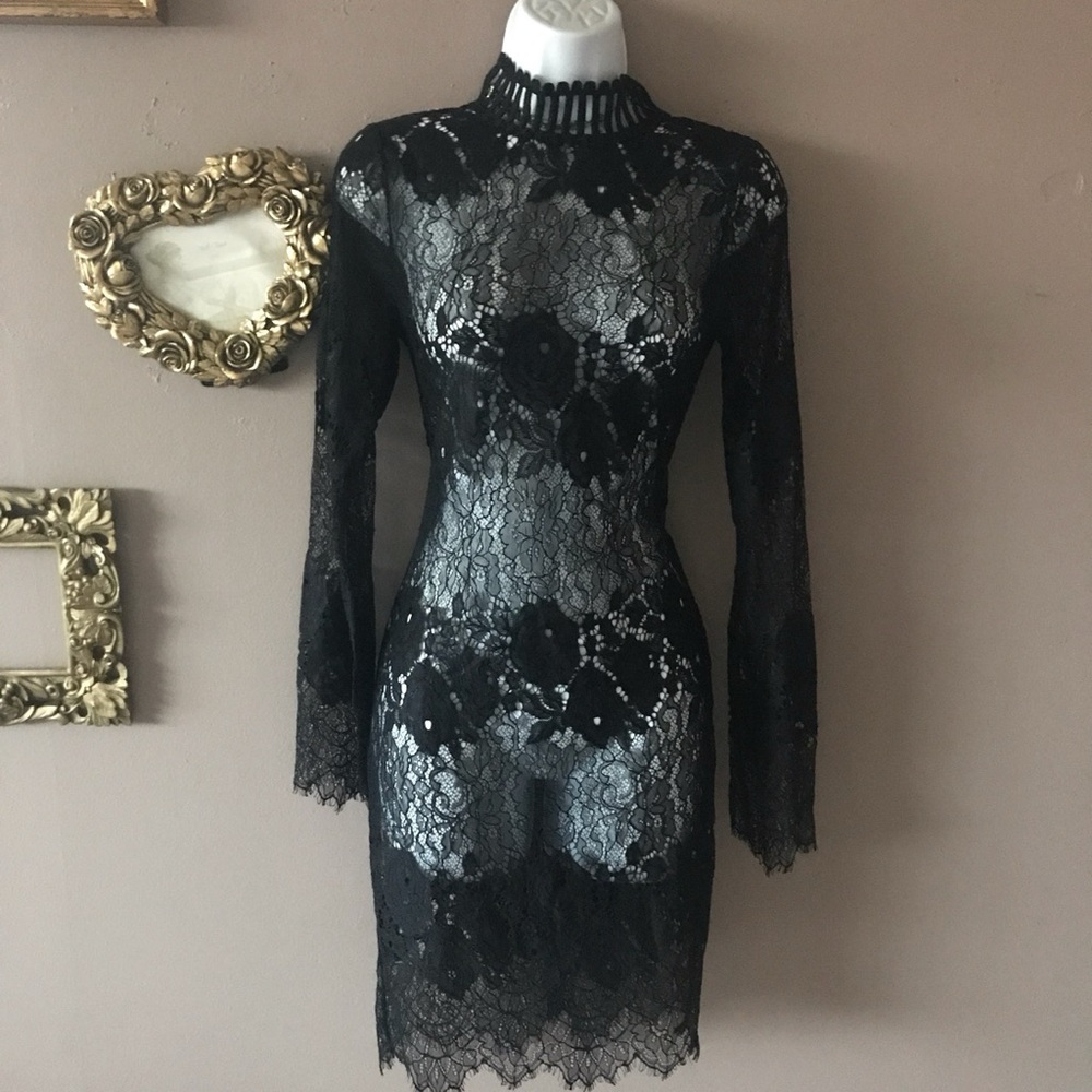 Elegant Black Lace Dress